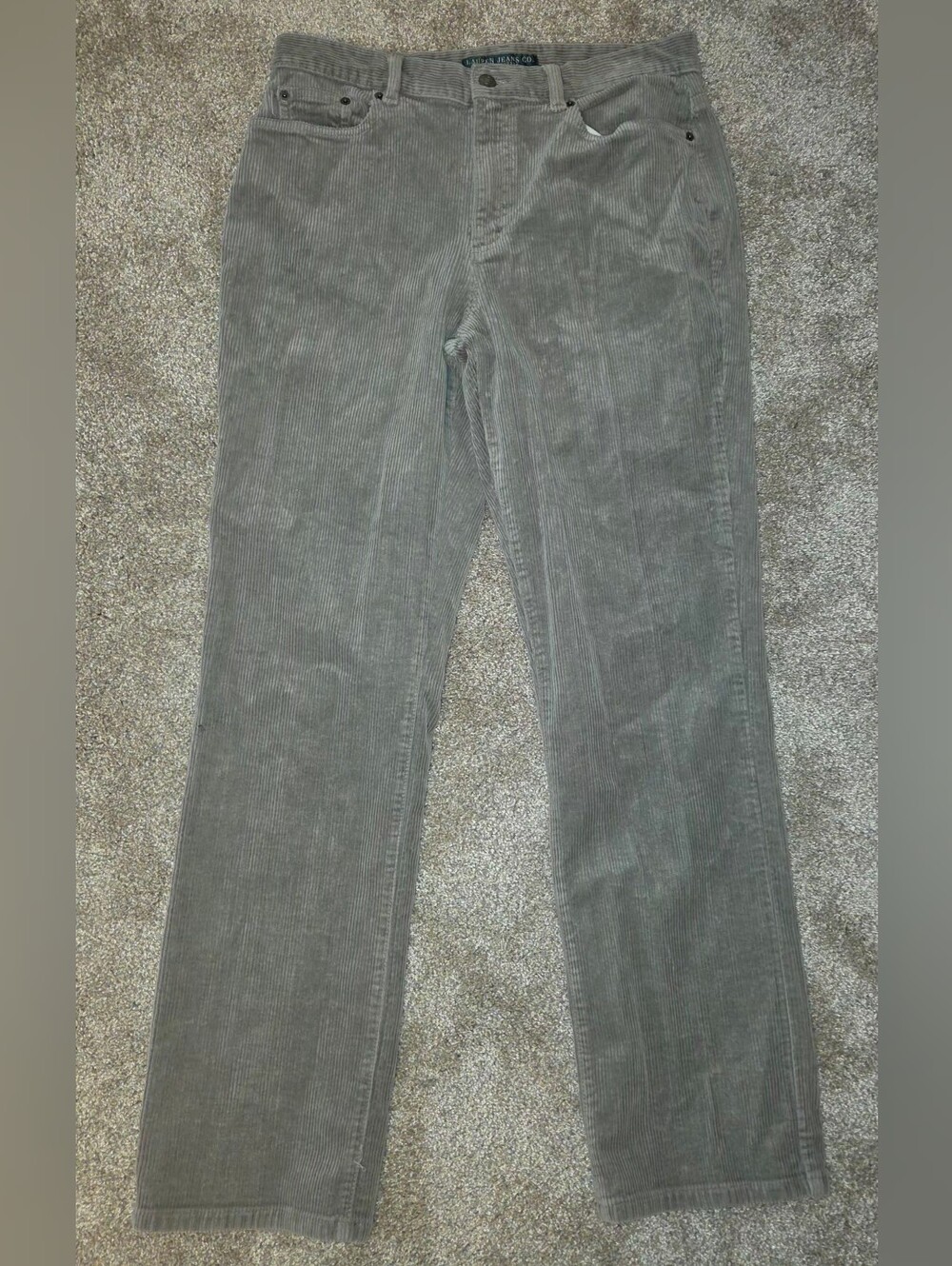 Lauren Jeans Co Ralph Lauren Green Corduroy Pants Womens Size 10 Straight Leg